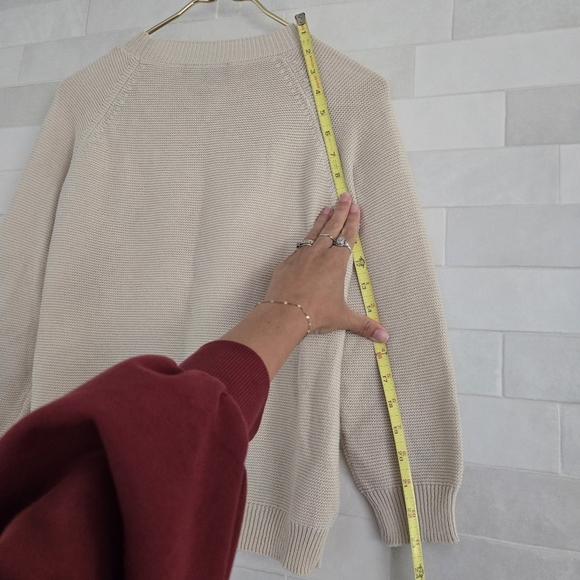 Max Mara Weekend Cotton Knit Ecru Ivory Cream Beige Crewneck Sweater Small - Picture 6 of 7